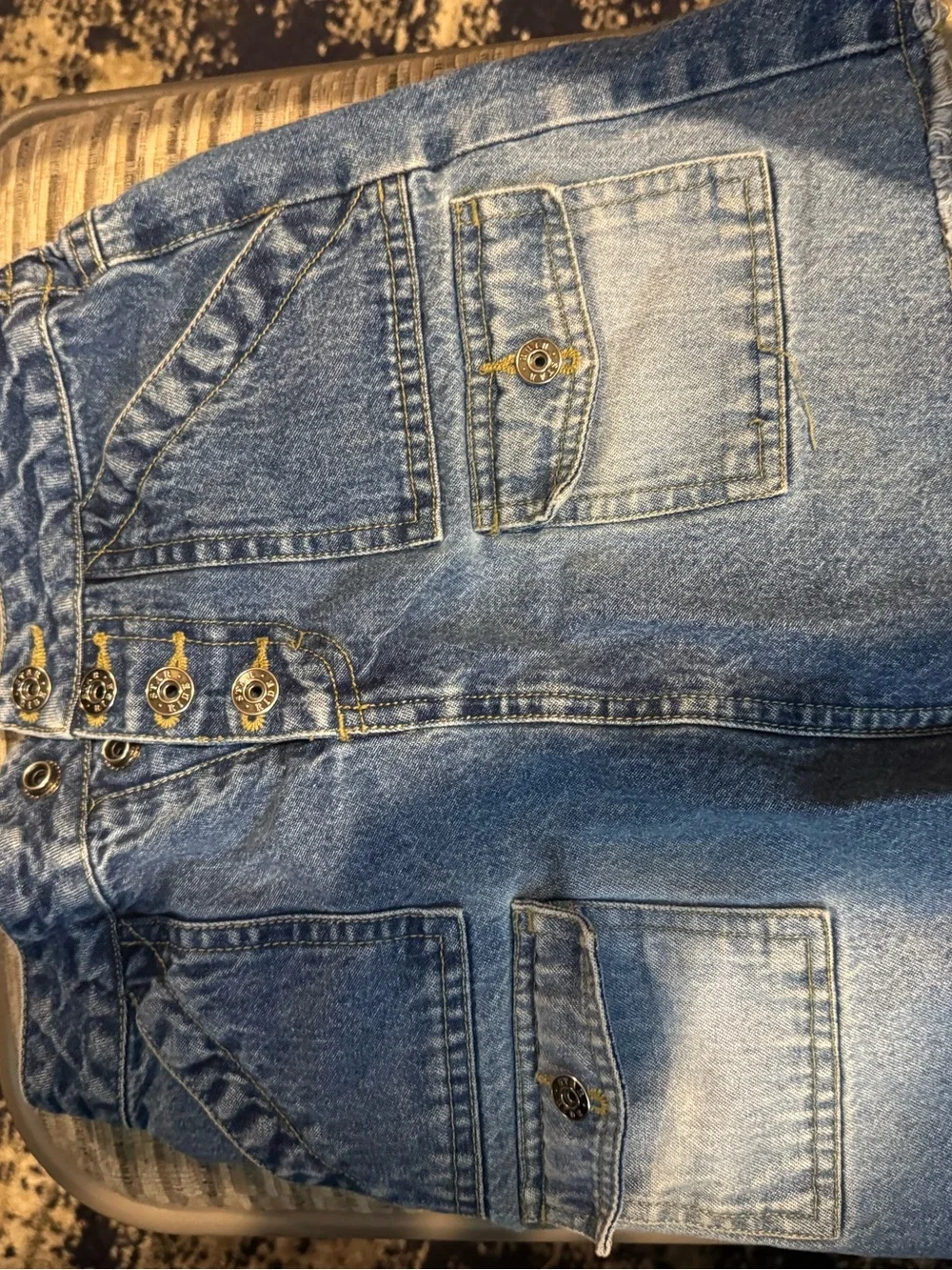 Star Ride  denim-look skirt  with elastic waistband - blue size 6X